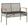 Garden bench with gray synthetic rattan and acacia wood cushion by , garden benches - Ref: Foro24-366256, Price: 105,19 €, Di...