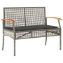 Gartenbank mit Kissen aus grauem synthetischem Rattan und Akazienholz von , Gartenbänke - Ref: Foro24-366256, Preis: 91,81 €,...