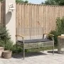 Garden bench with gray synthetic rattan and acacia wood cushion by , garden benches - Ref: Foro24-366256, Price: 105,19 €, Di...
