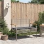 Gartenbank mit Kissen aus grauem synthetischem Rattan und Akazienholz von , Gartenbänke - Ref: Foro24-366256, Preis: 91,81 €,...