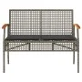 Garden bench with gray synthetic rattan and acacia wood cushion by , garden benches - Ref: Foro24-366256, Price: 105,19 €, Di...