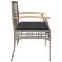 Banco de jardín con cojín ratán sintético gris y madera acacia de , Bancos de jardín - Ref: Foro24-366256, Precio: 105,16 €, ...