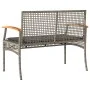 Garden bench with gray synthetic rattan and acacia wood cushion by , garden benches - Ref: Foro24-366256, Price: 105,19 €, Di...