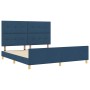 Estructura de cama con cabecera Azul 180 x 200 cm tela