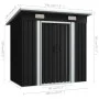 Anthrazitgrauer Gartenschuppen aus Stahl von vidaXL, Schuppen - Ref: Foro24-47026, Preis: 207,72 €, Rabatt: %
