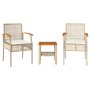 Tisch und Stühle mit Kissen 3 Stück PE Rattan beige Akazienholz von , Gartensets - Ref: Foro24-366261, Preis: 145,10 €, Rabat...