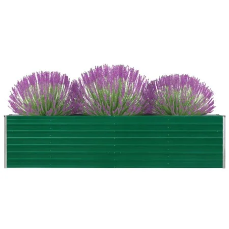 Raised green galvanized steel planter 320x40x77 cm by vidaXL, Pots and planters - Ref: Foro24-47049, Price: 81,23 €, Discount: %