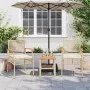 Table and chairs with cushions 3 pieces PE rattan beige acacia wood by , Garden sets - Ref: Foro24-366261, Price: 166,98 €, D...
