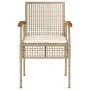 Table and chairs with cushions 3 pieces PE rattan beige acacia wood by , Garden sets - Ref: Foro24-366261, Price: 166,98 €, D...