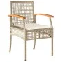 Table and chairs with cushions 3 pieces PE rattan beige acacia wood by , Garden sets - Ref: Foro24-366261, Price: 166,98 €, D...