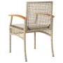 Table and chairs with cushions 3 pieces PE rattan beige acacia wood by , Garden sets - Ref: Foro24-366261, Price: 166,98 €, D...