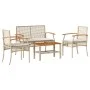 4-piece garden furniture set and beige synthetic rattan cushions by , Garden sets - Ref: Foro24-366268, Price: 232,70 €, Disc...