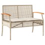 4-teiliges Gartenmöbel-Set und beige synthetische Rattankissen von , Gartensets - Ref: Foro24-366268, Preis: 196,59 €, Rabatt: %