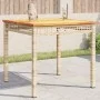 Mesa de jardín ratán sintético madera acacia beige 80x80x75 cm de , Mesas de jardín - Ref: Foro24-366275, Precio: 121,70 €, D...