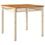 Mesa de jardín ratán sintético madera acacia beige 80x80x75 cm de , Mesas de jardín - Ref: Foro24-366275, Precio: 121,70 €, D...