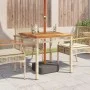 Gartentisch synthetisches Rattan beige Akazienholz 80x80x75 cm von , Gartentische - Ref: Foro24-366275, Preis: 120,93 €, Raba...