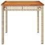 Gartentisch synthetisches Rattan beige Akazienholz 80x80x75 cm von , Gartentische - Ref: Foro24-366275, Preis: 94,90 €, Rabat...