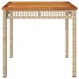Gartentisch synthetisches Rattan beige Akazienholz 80x80x75 cm von , Gartentische - Ref: Foro24-366275, Preis: 120,93 €, Raba...