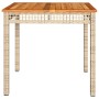 Gartentisch synthetisches Rattan beige Akazienholz 80x80x75 cm von , Gartentische - Ref: Foro24-366275, Preis: 94,90 €, Rabat...
