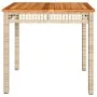 Gartentisch synthetisches Rattan beige Akazienholz 80x80x75 cm von , Gartentische - Ref: Foro24-366275, Preis: 120,93 €, Raba...