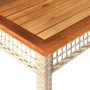Gartentisch synthetisches Rattan beige Akazienholz 80x80x75 cm von , Gartentische - Ref: Foro24-366275, Preis: 94,90 €, Rabat...
