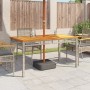 Garden table synthetic rattan gray acacia wood 140x80x75 cm by , Garden tables - Ref: Foro24-366277, Price: 138,10 €, Discoun...