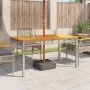 Garden table synthetic rattan gray acacia wood 140x80x75 cm by , Garden tables - Ref: Foro24-366277, Price: 168,35 €, Discoun...