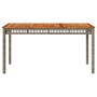Garden table synthetic rattan gray acacia wood 140x80x75 cm by , Garden tables - Ref: Foro24-366277, Price: 138,10 €, Discoun...