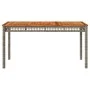 Garden table synthetic rattan gray acacia wood 140x80x75 cm by , Garden tables - Ref: Foro24-366277, Price: 168,35 €, Discoun...