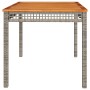 Garden table synthetic rattan gray acacia wood 140x80x75 cm by , Garden tables - Ref: Foro24-366277, Price: 138,10 €, Discoun...