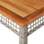Garden table synthetic rattan gray acacia wood 140x80x75 cm by , Garden tables - Ref: Foro24-366277, Price: 138,10 €, Discoun...