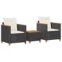 Tisch und Stühle mit Kissen 3 Stück PE-Rattan, schwarzes Akazienholz von , Gartensets - Ref: Foro24-366313, Preis: 172,46 €, ...