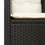 Table and chairs with cushions 3 pieces PE rattan black acacia wood by , Garden sets - Ref: Foro24-366313, Price: 194,18 €, D...