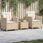 Table and chairs with cushions 3 pieces PE rattan beige acacia wood by , Garden sets - Ref: Foro24-366311, Price: 196,90 €, D...