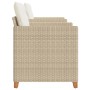 Table and chairs with cushions 3 pieces PE rattan beige acacia wood by , Garden sets - Ref: Foro24-366311, Price: 174,34 €, D...