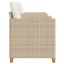 Table and chairs with cushions 3 pieces PE rattan beige acacia wood by , Garden sets - Ref: Foro24-366311, Price: 196,90 €, D...