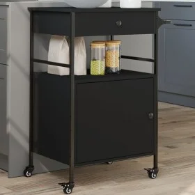 Black Engineered Wood Kitchen Cart 56x43x89.5cm by , Kitchen and dining carts - Ref: Foro24-842391, Price: 118,87 €, Discount: %