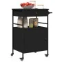 Black Engineered Wood Kitchen Cart 56x43x89.5cm by , Kitchen and dining carts - Ref: Foro24-842391, Price: 118,73 €, Discount: %
