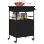 Schwarzer Küchenwagen aus Holzwerkstoff, 56 x 43 x 89,5 cm von , Küchen- und Speisewagen - Ref: Foro24-842391, Preis: 111,44 ...