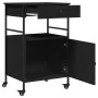 Black Engineered Wood Kitchen Cart 56x43x89.5cm by , Kitchen and dining carts - Ref: Foro24-842391, Price: 118,73 €, Discount: %