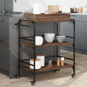 Oak brown engineered wood kitchen cart 81.5x41x92.5cm by , Kitchen and dining carts - Ref: Foro24-842345, Price: 72,96 €, Dis...