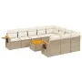 11-teiliges Gartensofa-Set mit beigen synthetischen Rattankissen von , Gartensets - Ref: Foro24-3227185, Preis: 750,62 €, Rab...