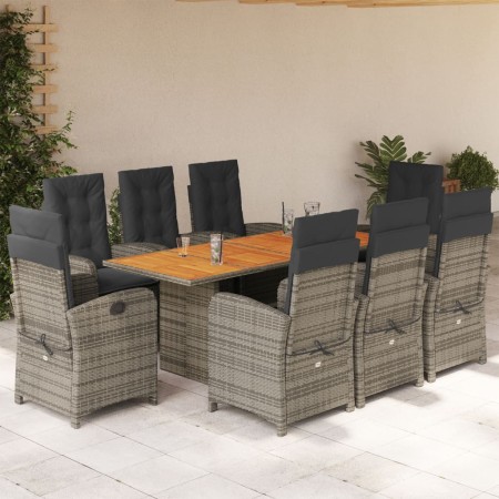 Garden dining set 9 pieces and gray synthetic rattan cushions by , Garden sets - Ref: Foro24-3212280, Price: 1,00 €, Discount: %
