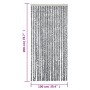 Grau-schwarz-weißer Chenille-Fliegenvorhang, 100 x 200 cm von , Moskitonetze für Fenster - Ref: Foro24-377336, Preis: 60,67 €...