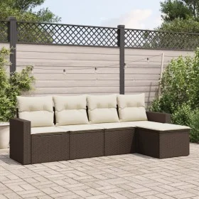 5-piece garden dining set and brown synthetic rattan cushions by , Garden sets - Ref: Foro24-3218883, Price: 313,18 €, Discou...