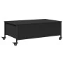 Black engineered wood coffee table with wheels 91x55x34 cm by , Coffee table - Ref: Foro24-842296, Price: 95,47 €, Discount: %
