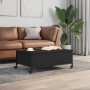 Schwarzer Couchtisch aus Holzwerkstoff mit Rollen, 91 x 55 x 34 cm von , Couchtisch - Ref: Foro24-842296, Preis: 96,49 €, Rab...