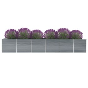 Arriate de jardín de acero galvanizado gris 480x80x77 cm de vidaXL, Maceteros y jardineras - Ref: Foro24-47068, Precio: 153,4...