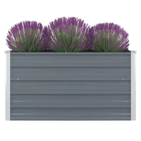 Gray galvanized steel elevated planter 100x100x45 cm by vidaXL, Pots and planters - Ref: Foro24-47022, Price: 35,66 €, Discou...