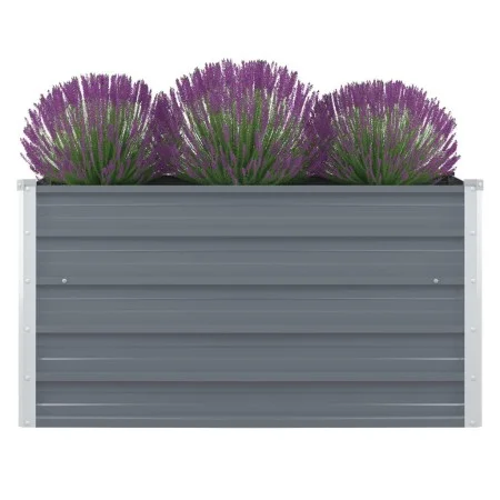 Gray galvanized steel elevated planter 100x100x45 cm by vidaXL, Pots and planters - Ref: Foro24-47022, Price: 35,66 €, Discou...